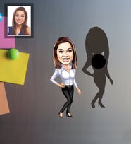 Kişiye Özel Öğretmen Karikatürlü Ahşap Magnet Bayan-10