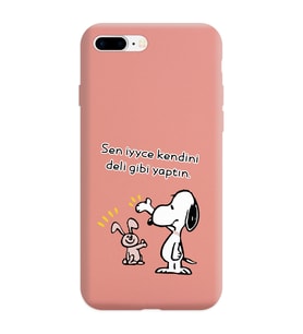 Snoopy Tasarımlı Pudra Lansman Telefon Kılıfı İphone 7 Plus