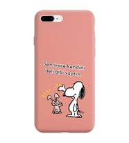 Snoopy Tasarımlı Pudra Lansman Telefon Kılıfı İphone 7 Plus