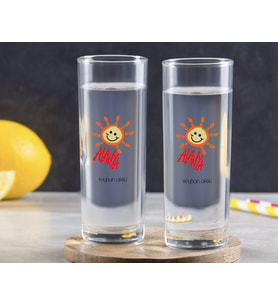 BK Gift Kişiye Özel Renkli Baskılı Alanya Tasarımlı Turistik İkili Vodka Bardağı-1 (Beyaz)