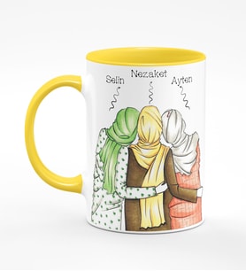BK Gift Kişiye Özel Türbanlı Sarı Kupa Bardak 42716
