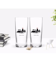 BK Gift Kişiye Özel Renkli Baskılı Antalya Tasarımlı Turistik İkili Rakı Bardağı Seti-2 (Beyaz)