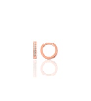 Söğütlü Silver Gümüş 12 mm rose zirkon taşlı halka küpe