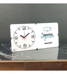 Electrical Engineer Ahşap Masa Saati