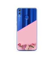 Kesik Çiçek Tasarımlı Süper Şeffaf Silikon Telefon Kılıfı Huawei Honor 8x