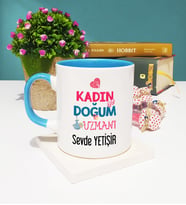 Kadın Doğum Uzmanı Kupa Bardak Mavi
