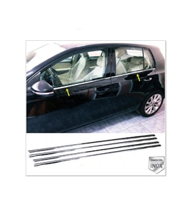 VW Golf 6 Krom Cam Çıtası 4 prç. 2009-2013 Arası P. Çelik