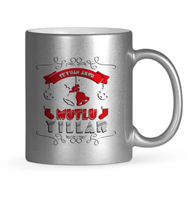 BK Gift Kişiye Özel Mutlu Yıllar Gümüş Yaldızlı Kupa Bardak  6