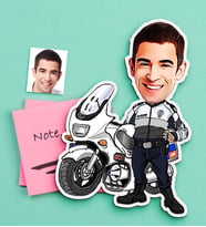 BK Gift Kişiye Özel Yunus Polis Karikatürlü Ahşap Magnet-1 (Çok Renkli)