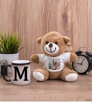 Baş Harfli Sihirli Kupa Bardak ve Peluş Ayıcık