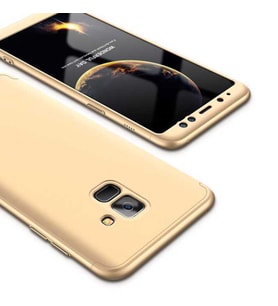 Galaxy A8 Plus 2018 Kılıf Zore Ays Full Koruma Kılıf (Gold)