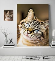 BK Gift Kişiye Özel Evcil Dost Dijital Art Kedi Pet Kanvas Tablo (50 x 70 cm.) 1