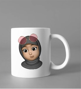 Emoji Kız Tesettürlü Stiker Kupası
