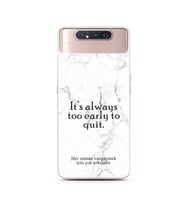 Samsung A80 Beyaz Mermer Söz Tasarımlı Telefon Kılıfı