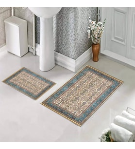 Banyo Halısı Ikili Klozet Takımı Kaymaz Tabanlı (60 xm x 100 cm + 40 cm x 60 cm) 