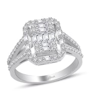 0.70 Ct Baget Pırlanta Modern Tasarım Yüzük