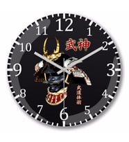 Bujinkan Samurai Kabuto Duvar Saati Bombeli Gercek Cam