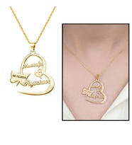 Kişiye Özel İsim/Tarih Yazılı Gold Renk 925 Ayar Gümüş Kelebek-Kalp Kolye (Çok Renkli)
