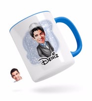 BK Gift Kişiye Özel Erkek Mühendis Karikatürlü Mavi Kupa Bardak