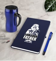 BK Gift Kişiye Özel Baba Lacivert Defter Kalem Termos Mug Seti-2 (Model 1)