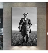 Atatürk Kanvas Tablo Dev Boy Yağlıboya Görünümlü