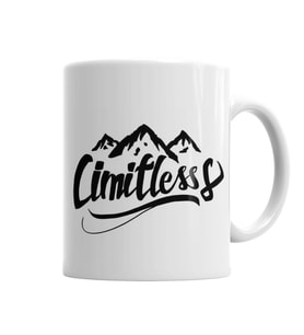 Cimitless Limitless Logo Preto Kupa Bardak Porselen