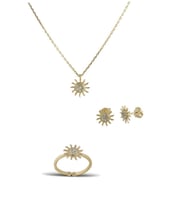 Güneş Gümüş Set İnlove Gümüş Kolye Set Takı (Sarı)