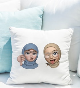 Emoji Kız Arkadaş Stiker Yastığı