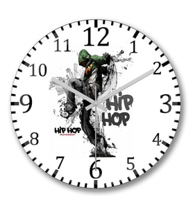 Hip Hop Duvar Saati Bombeli Gercek Cam