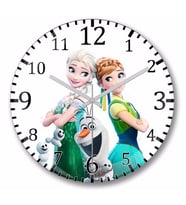 Elsa ve Anna    Duvar  Saati Bombeli Gercek Cam