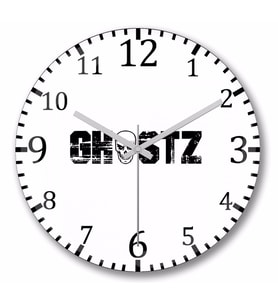 Ghostz Logo Preta 2018 Duvar Saati Bombeli Gercek Cam