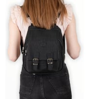 Givenza 5 Farklı Renk  Kadın Krinkıl Kumaş  Sırt Ve Kol Çantası (Siyah)