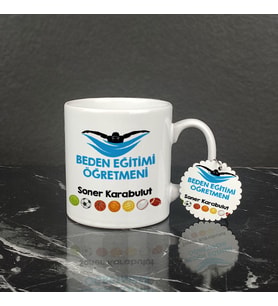 Beden Eğitimi Öğretmeni Kupa Bardak ve Anahtarlık Set 001