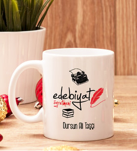 Edebiyat Öğretmenine Hediye Beyaz Kupa Bardak