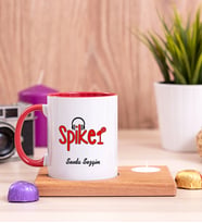Spiker Ahşap Altlıklı Mumlu Kırmızı Kupa Bardak