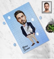 Kişiye Özel Patron Karikatürlü A4 99 Parça Puzzle Bay-25