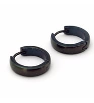 BÜYÜK BOY 20mm KALIN HALKA SİYAH ÇELİK HALKA ERKEK KÜPE E839