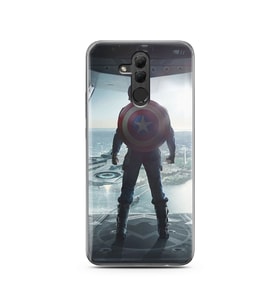 Kaptan Amerika Tasarım Süper Şeffaf Silikon Telefon Kılıfı Huawei Mate 20 Lite 