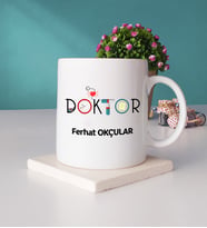 Doktor Hediye Kupa Bardak ve Taş Bardak Altlığı Hediye Seti