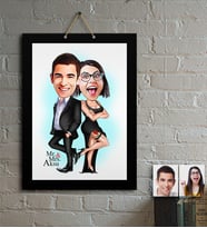BK Gift Kişiye Özel Mr  Mrs Smith Karikatür Ahşap Tablo