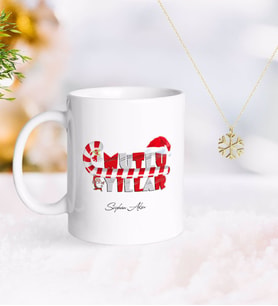 BK Gift Kişiye Özel Yılbaşı Mutlu Yıllar Kupa ve Kar Tanesi Kolye-2 (Model 1)