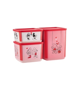 Tupperware Minnie Ve Mickey Temalı Kübik 3'lü Saklama Seti
