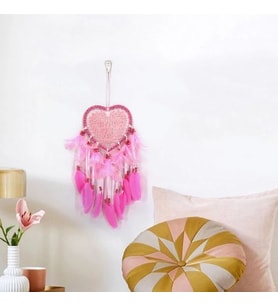 Işıklı Düş Kapanı Kalp Dream Catcher