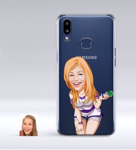 BK Gift Kişiye Özel Bayan Karikatürlü Samsung Galaxy A10s İnce Şeffaf Silikon Telefon Kapağı-36 (Beyaz)