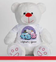 Kişiye Özel Peluş Ayıcık 50cm 86811 (Beyaz)