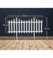 Dekoratif Plastik Bahçe Çiti Peyzaj Koruma 20'li Çit 11,8 METRE (Beyaz)