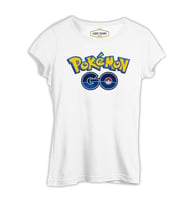Pokemon Go - Logo Beyaz Kadın Tshirt