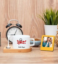 Spiker Fincan ve Turuncu Mini Fotoğraf Çerçevesi