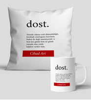 Fotoğraflı Dost Kupa Bardak ve Yastık Set