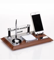Poseidon Masa İsimlik Seti Yeni İş Yeri Hediye Ofis Masa İsimliği (Kahverengi)